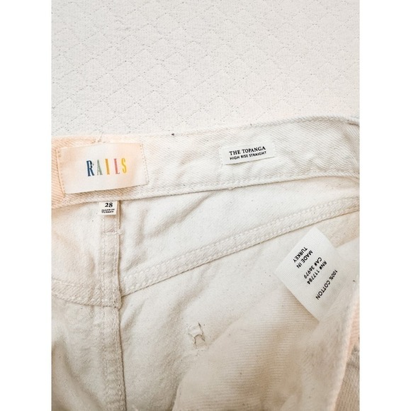 Rails The Topanga High Rise Straight White Denim Jeans Size 28 - Picture 6 of 7